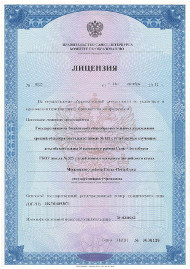 Лицевая сторона лицензии Лицевая сторона лицензии